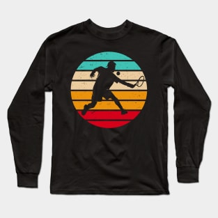 Tennis Vintage Retro Tennis Player Athlete Long Sleeve T-Shirt